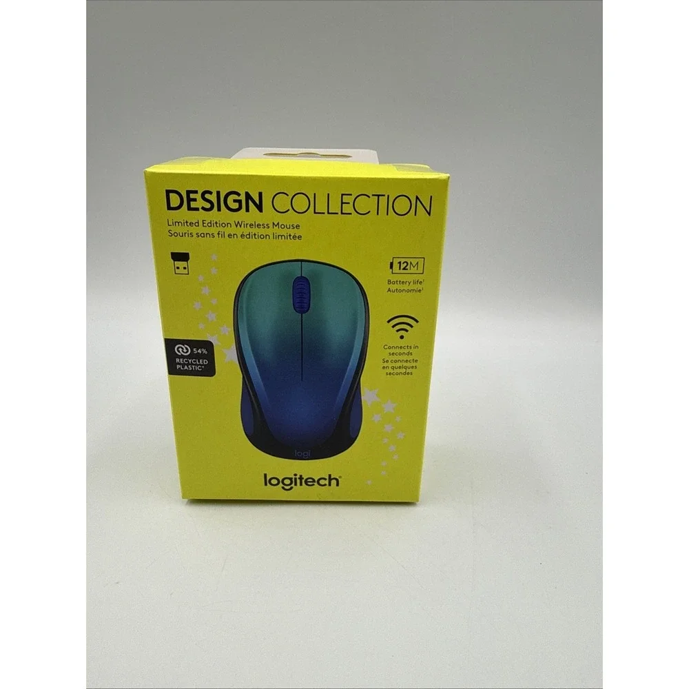 Logitech M317C Wireless Optical Mouse USB Receiver PC/MAC - Blue Aurora